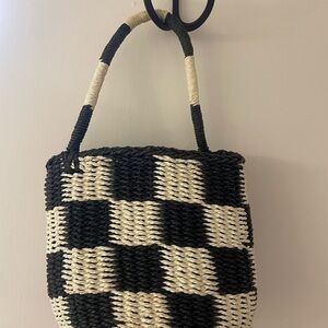 Chic Black and White Checkered Tote Bag